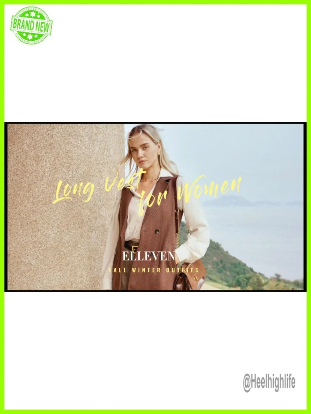 Women's Tweed Long Vest Sleeveless Herringbone Double Breasted Blazer Jacket